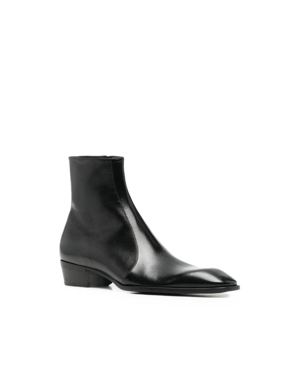 Saint Laurent Black Leather Ankle Boots for men