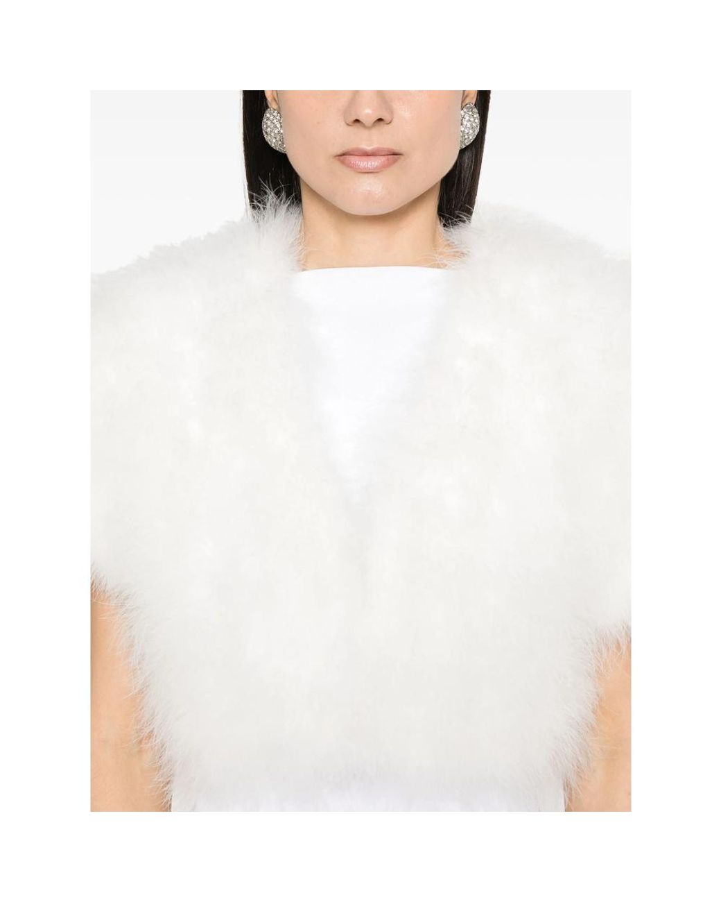 Yves Salomon White Feather Jacket