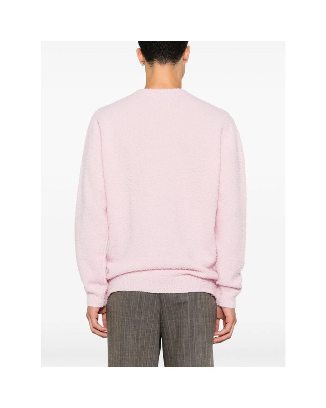 Scaglione Pink Bouclé-Knit Sweater for men