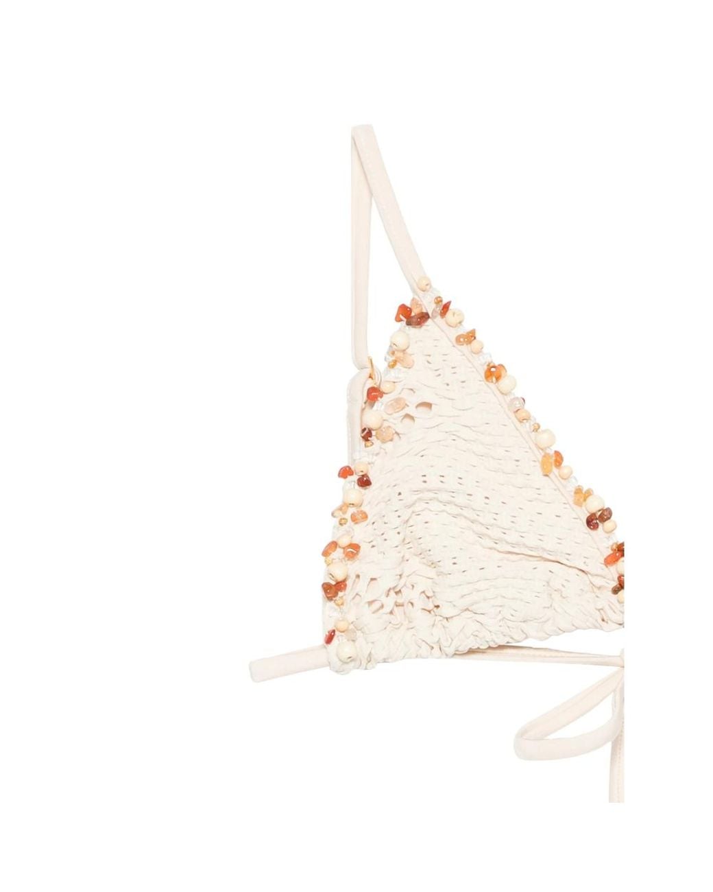 PATBO Natural Beaded Detail Triangle Cup Beachwear