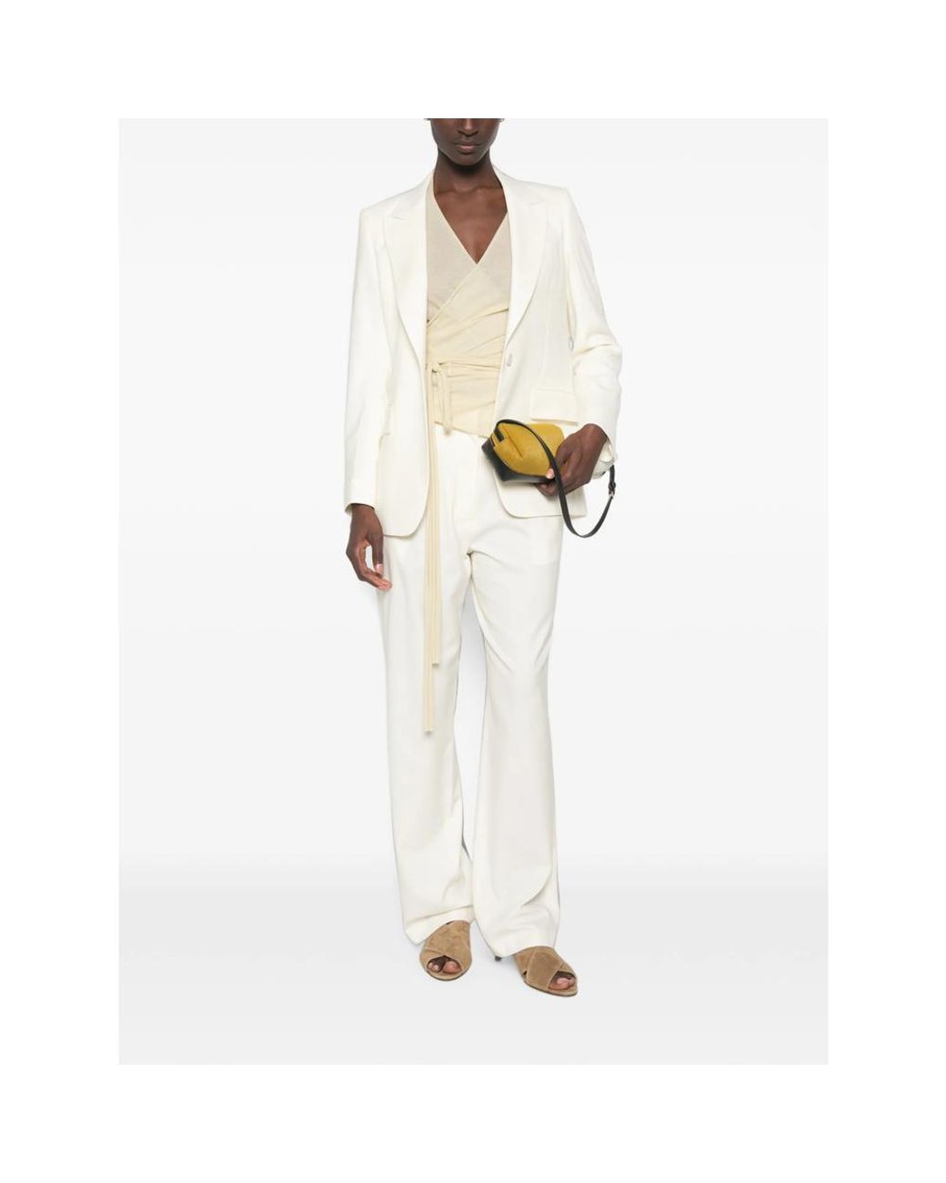 Lardini White Single-Breasted Peak-Lapel Blazer