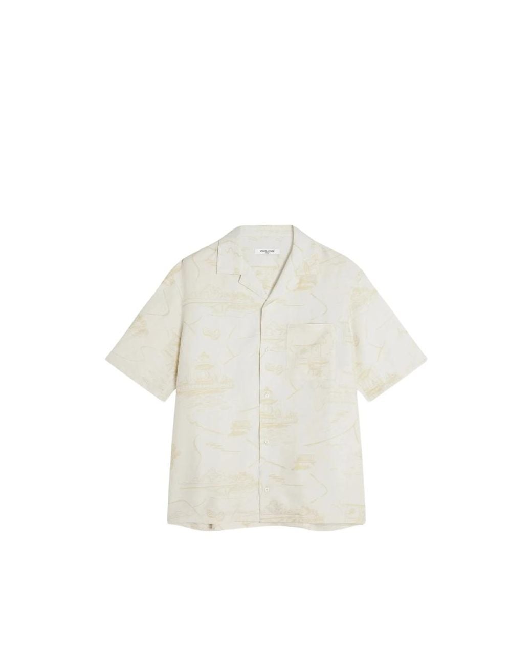 Maison Kitsuné White Parisian Map Resort Shirt for men