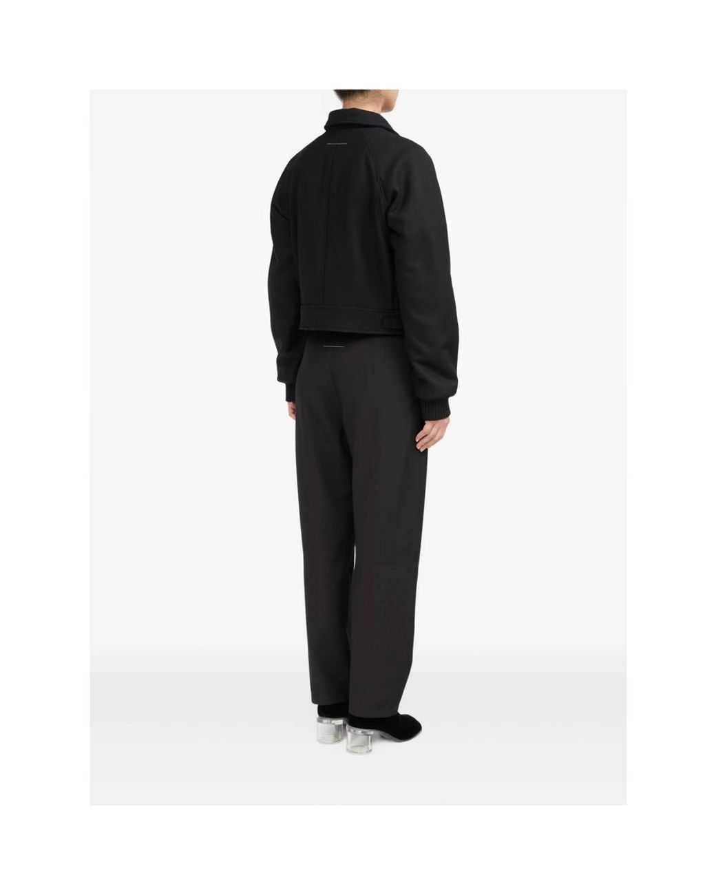 MM6 by Maison Margiela Black Flap-Pocket Bomber Jacket