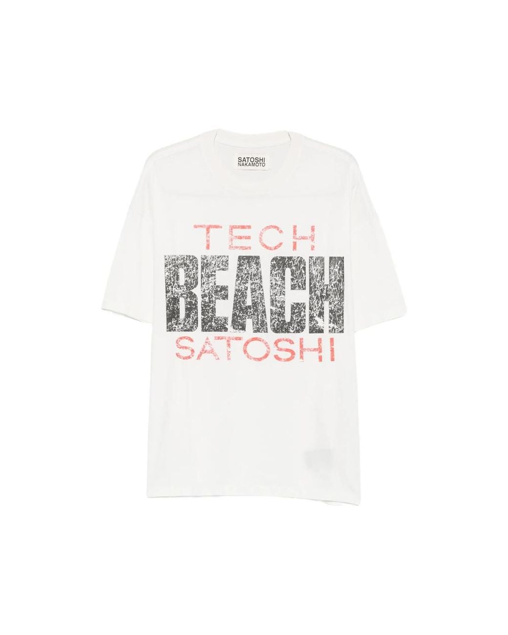 Satoshi Nakamoto White Slogan-Print T-Shirt for men