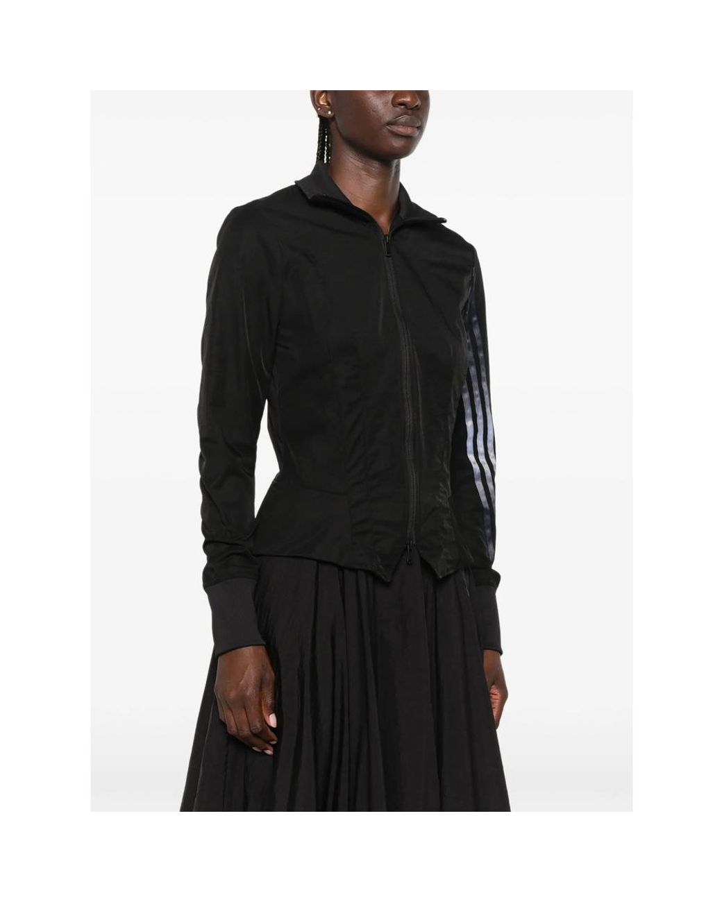 Y-3 Black Gradient 3-Stripes Nylon Track Top