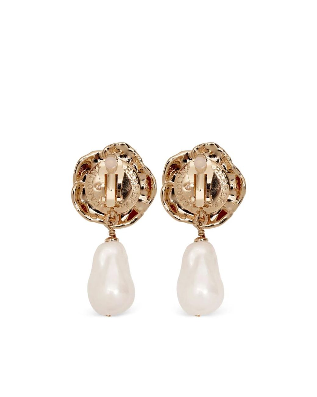Carolina Herrera Metallic Flower-Motif Earrings