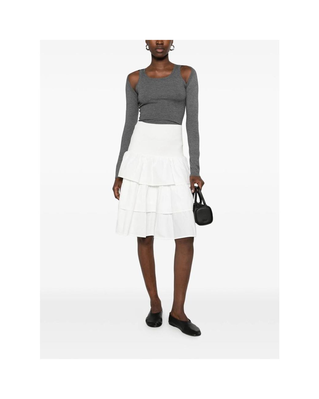 GIMAGUAS White Joan Midi Skirt