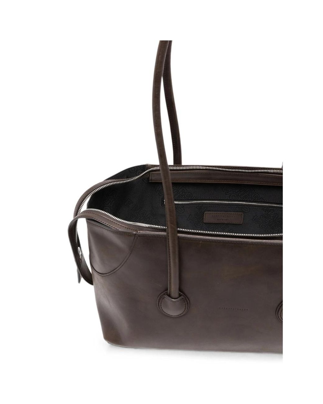 MARGE SHERWOOD Brown Boat Leather Shoulder Bag