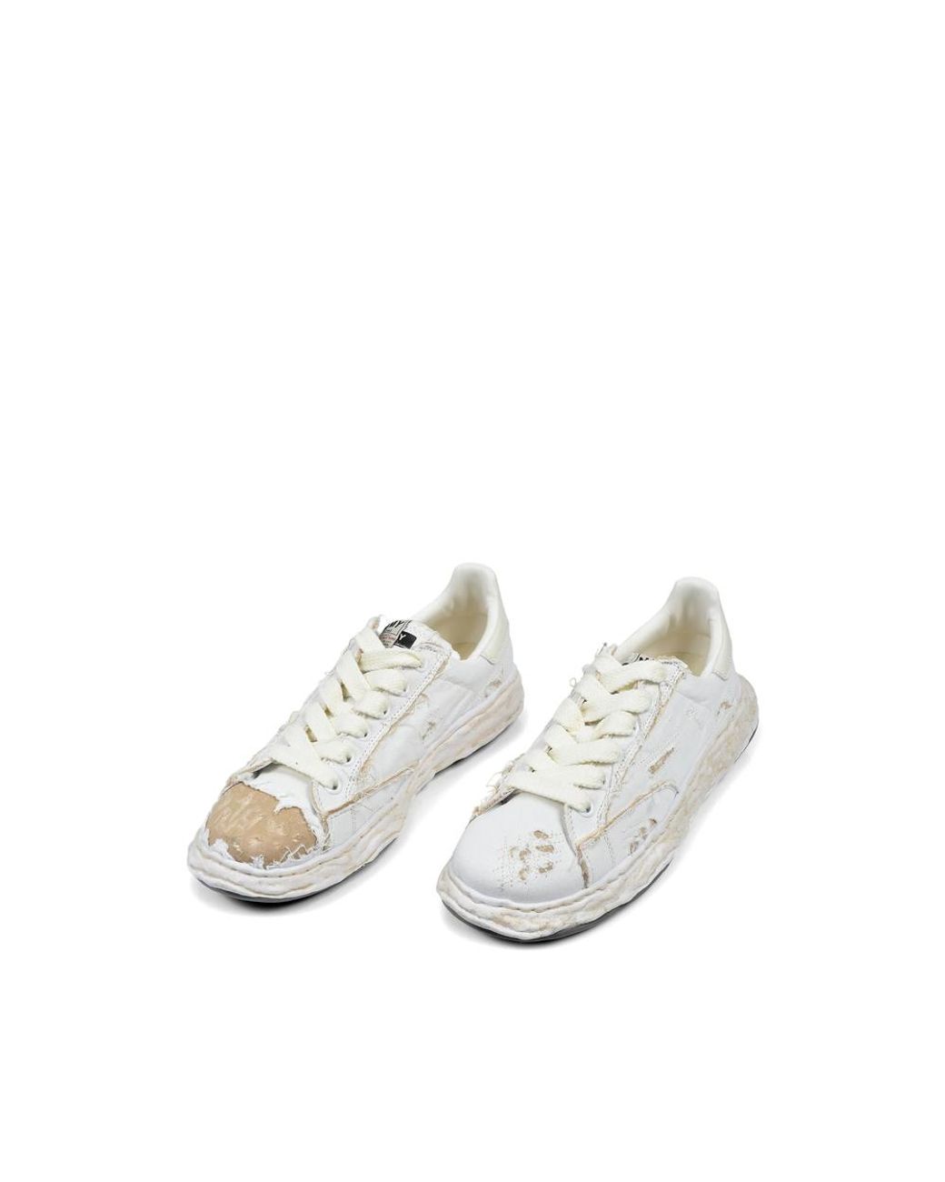 Maison Mihara Yasuhiro Charles Og Sole Ripped-Canvas Sneakers in White ...