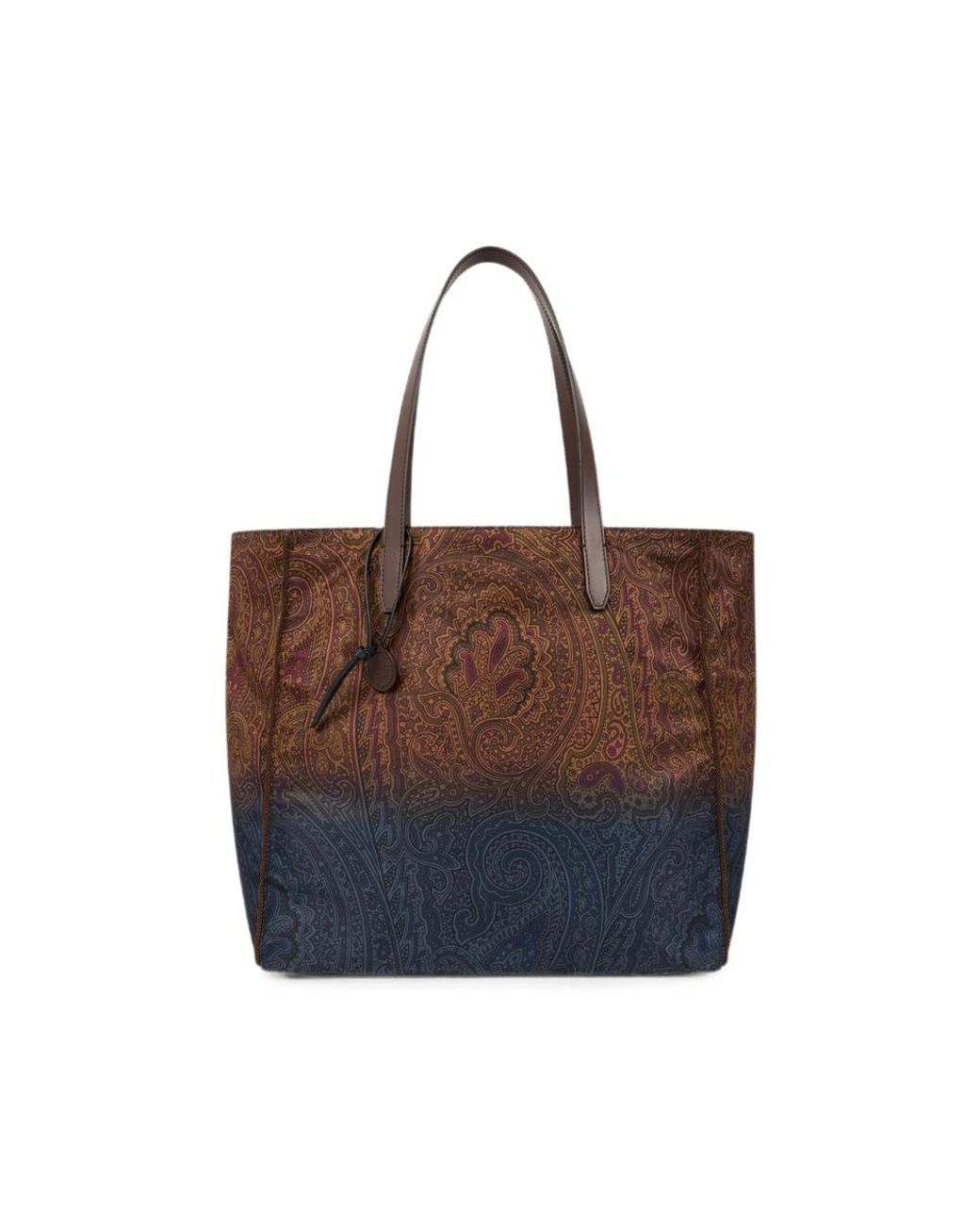 Etro Brown Unfold Me Nylon Tote Bag With Degradé Arnica Motif