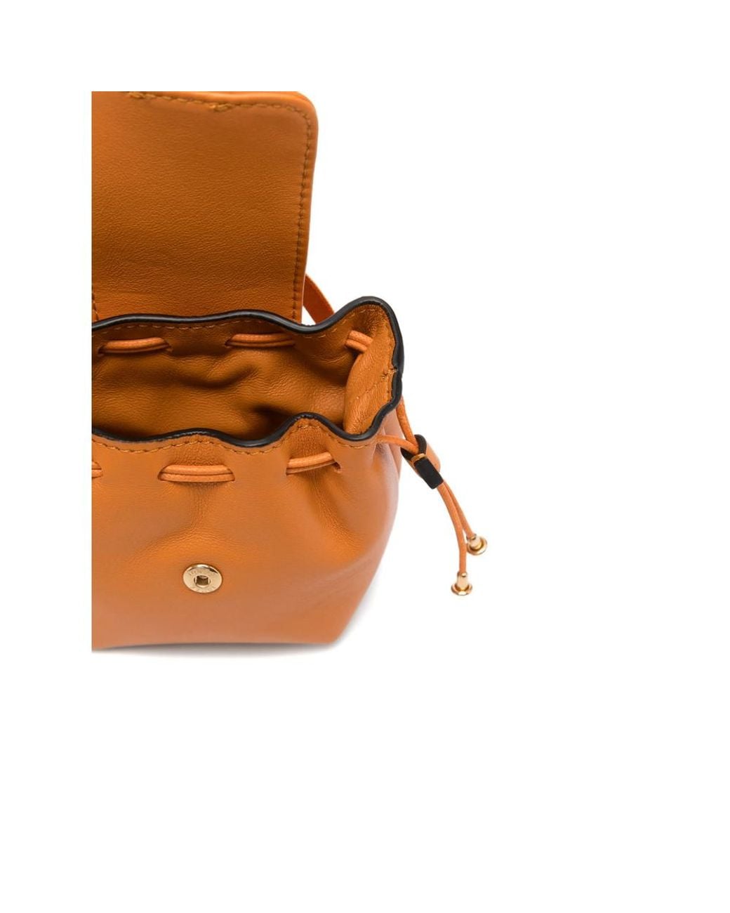 Fendi Orange Drawstring Logo-Plaque Bag Charm