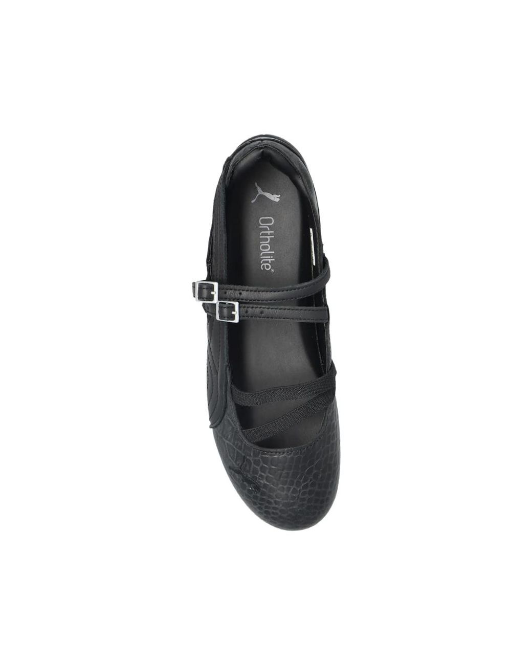PUMA Black Speedcat Croc-Effect Ballet Flats