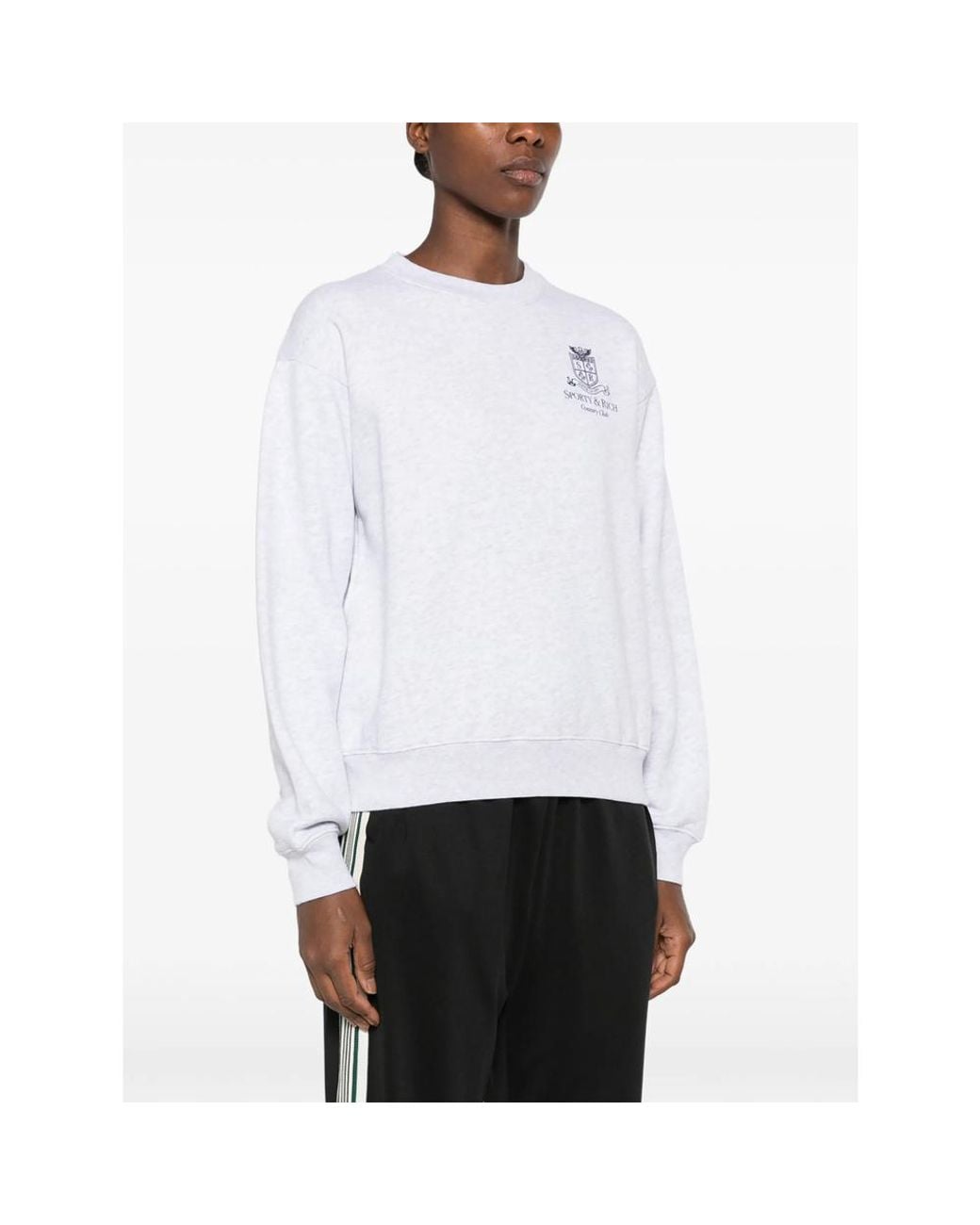 Sporty & Rich White Emmet Logo-Print Sweatshirt