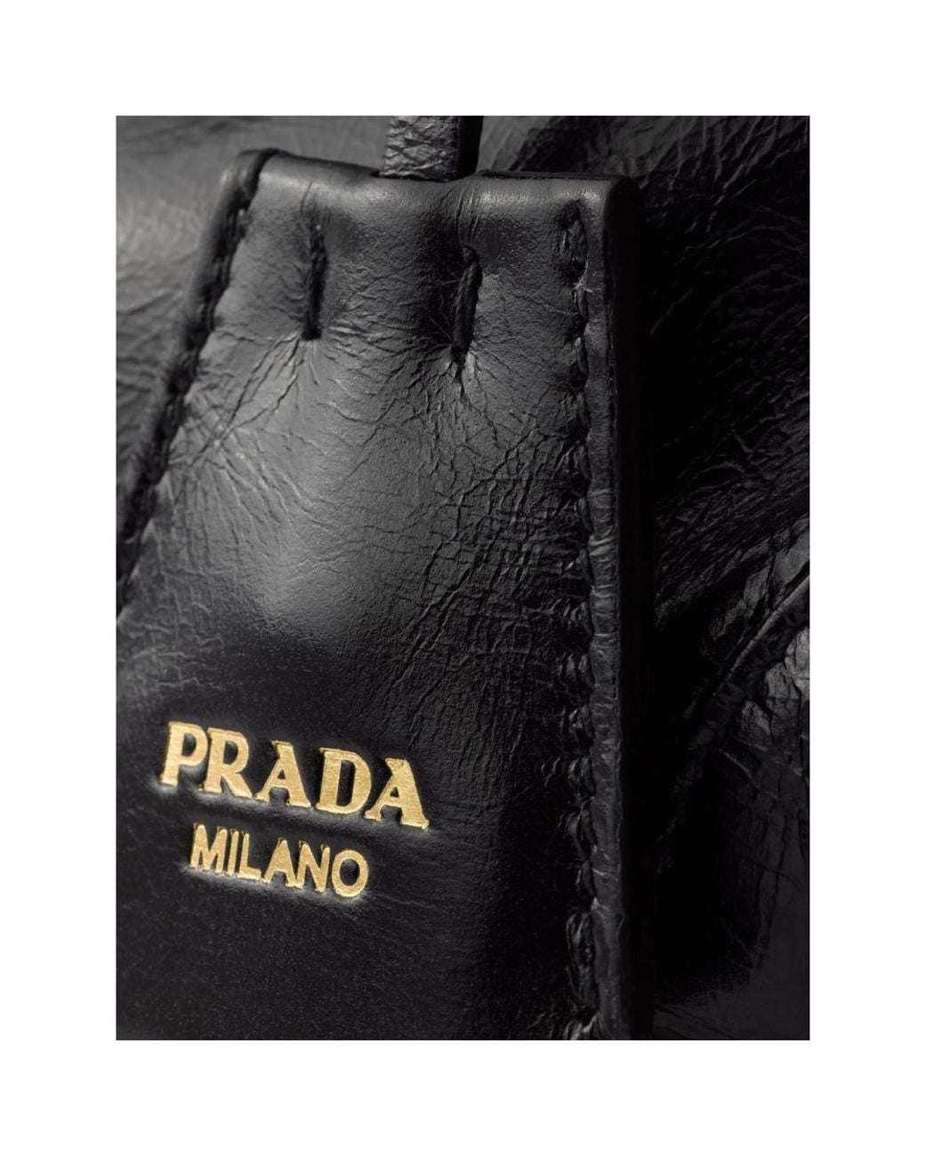 Prada Black Mini Bonnie Buckled Leather Shoulder Bag