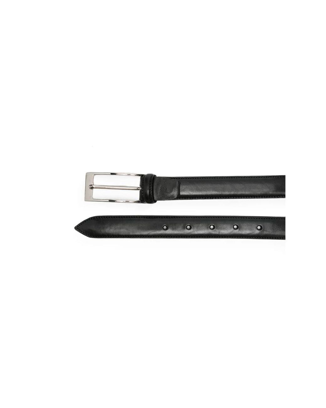 Eraldo Black Rectangular-Buckle Leather Belt for men