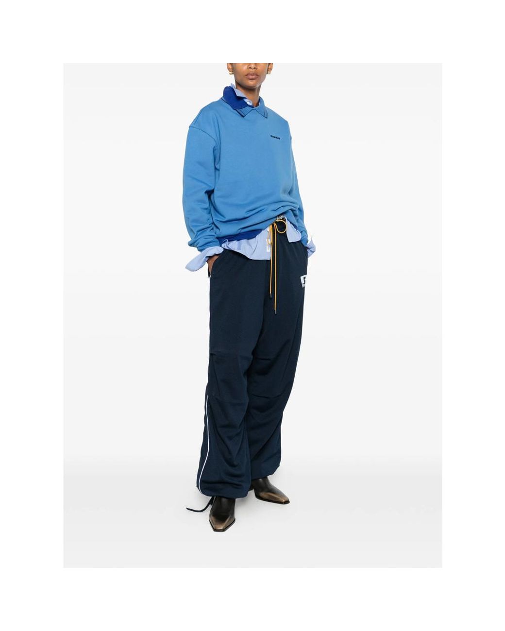 Miu Miu Blue Cotton Fleece Sweatshirt