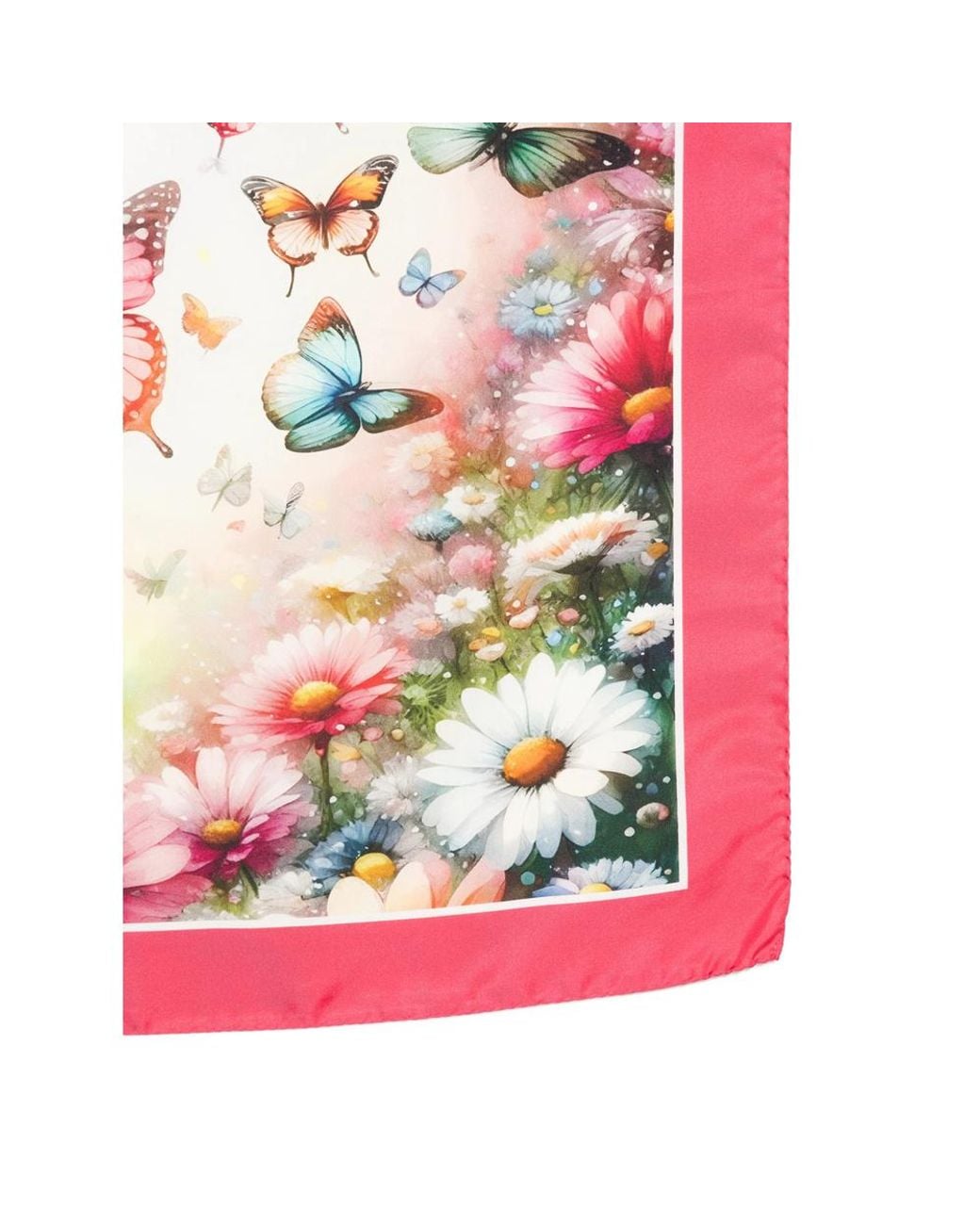 D'Aniello Pink Butterfly-Print Scarf