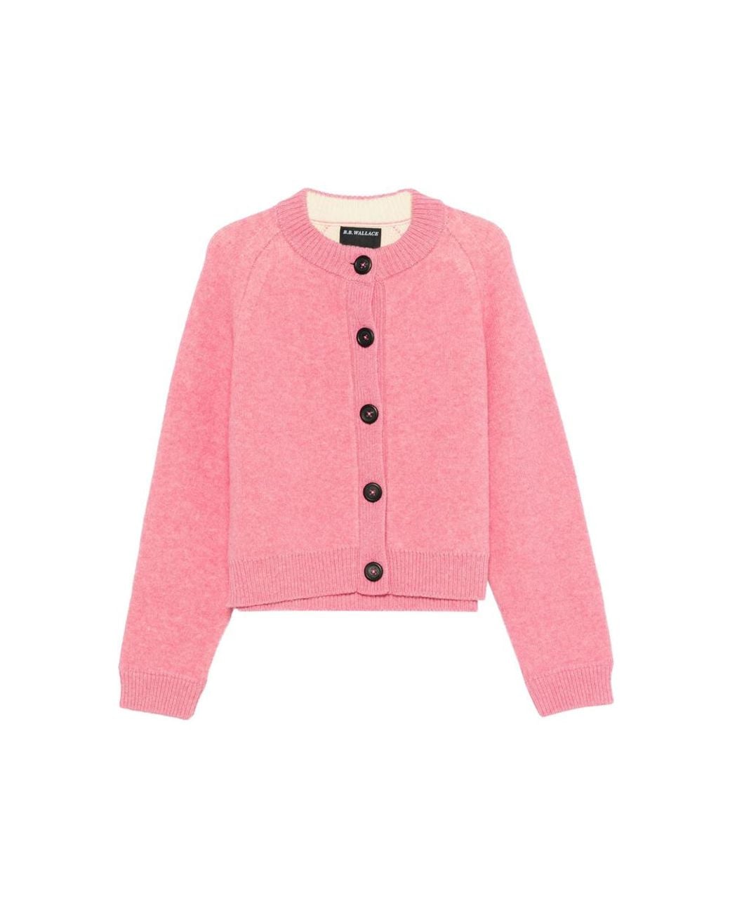 B.B. Wallace Pink B. B. Wallace Sherman Ribbed-Trim Raglan-Sleeve Cardigan