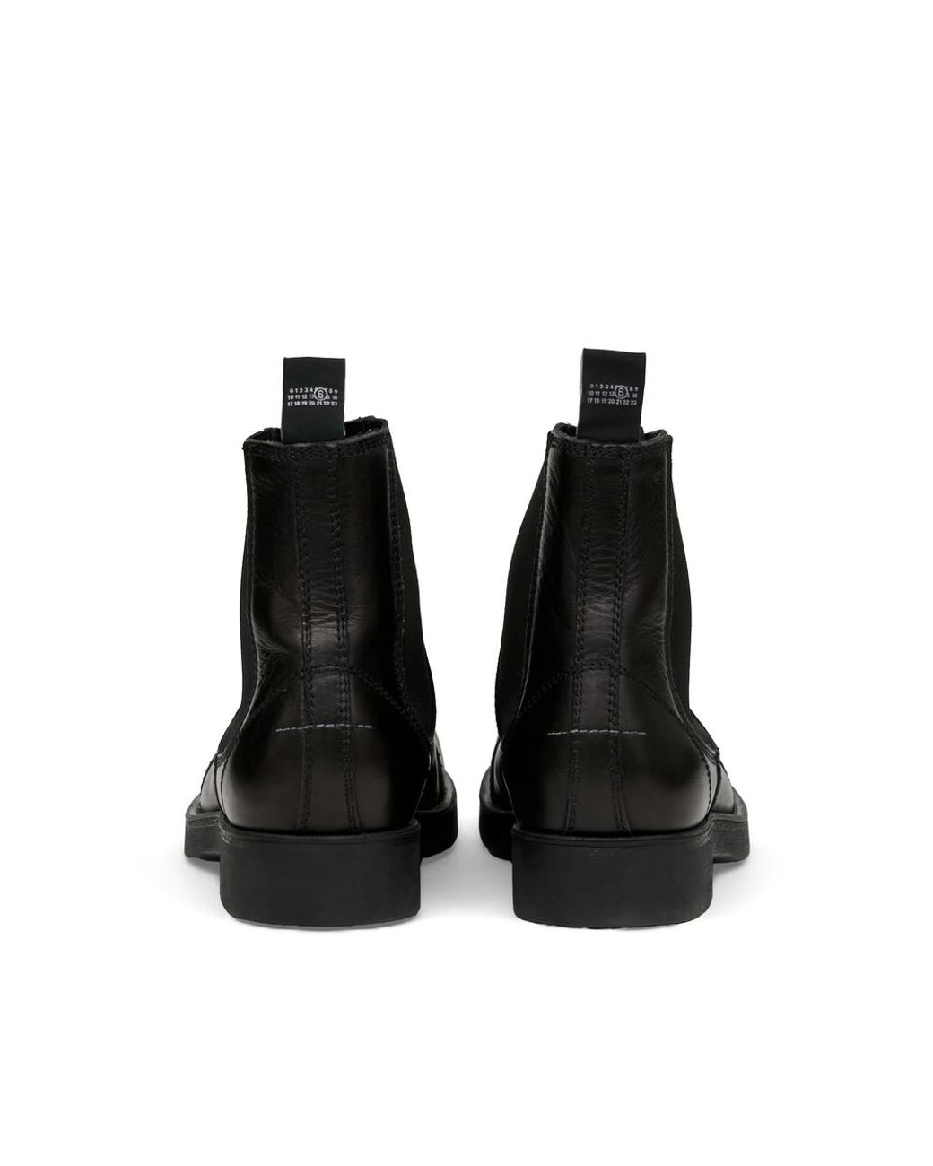 MM6 by Maison Margiela Black Biker Leather Chelsea Boots for men