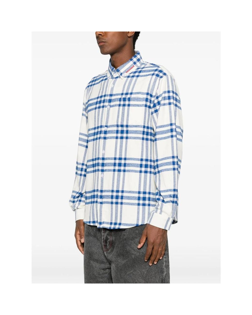 DAGGER White Check Flannel Shirt for men