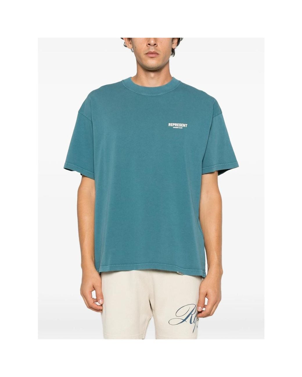 Represent Blue Owners' Club Logo-Print T-Shirt for men