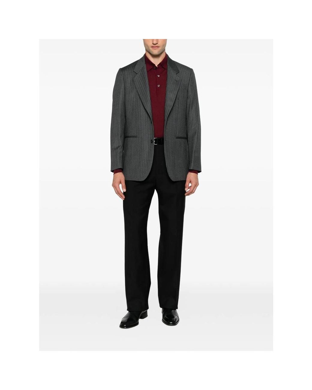 Fedeli Red Button-Up Collar Polo Shirt for men