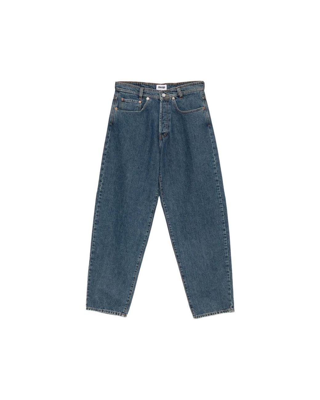 Magliano Blue Logo-Patch Wide-Leg Jeans for men
