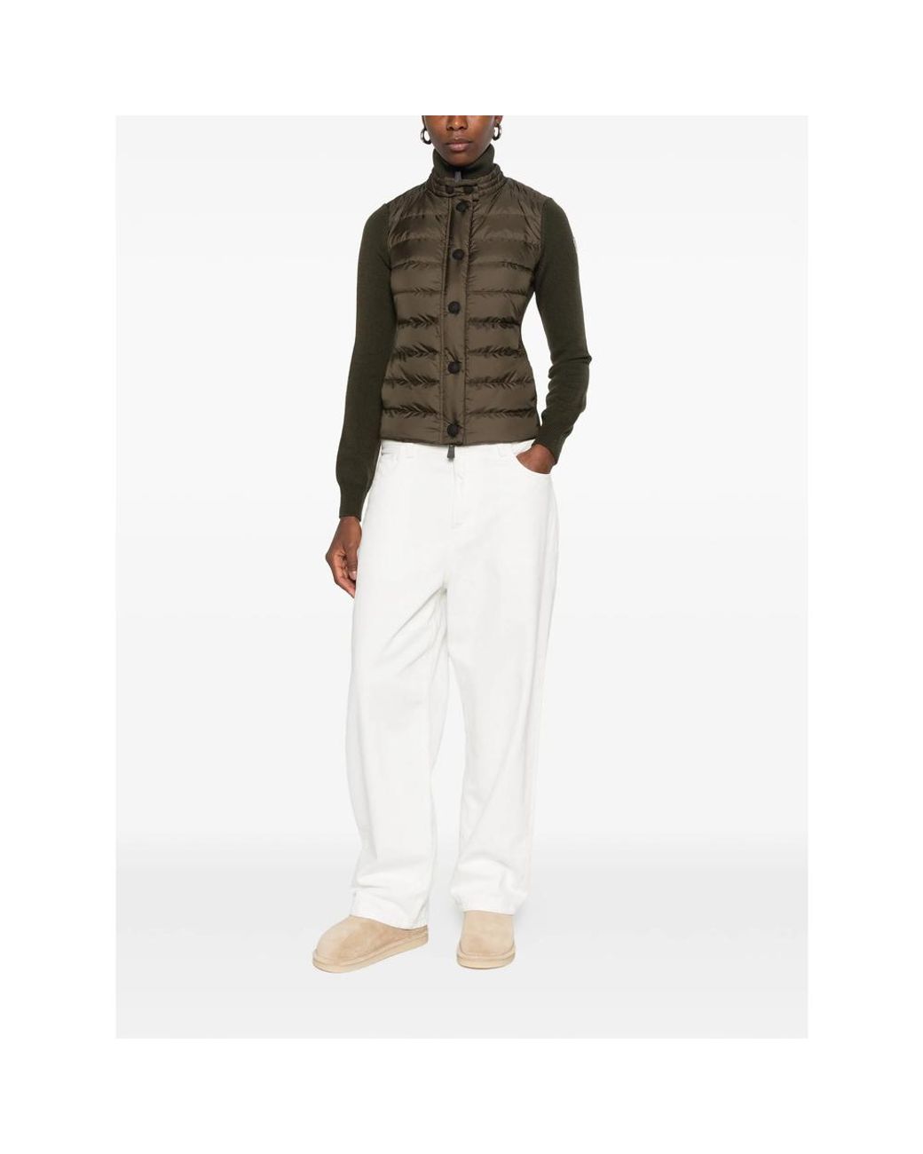 Moncler Green Quilted Panelled Jacket