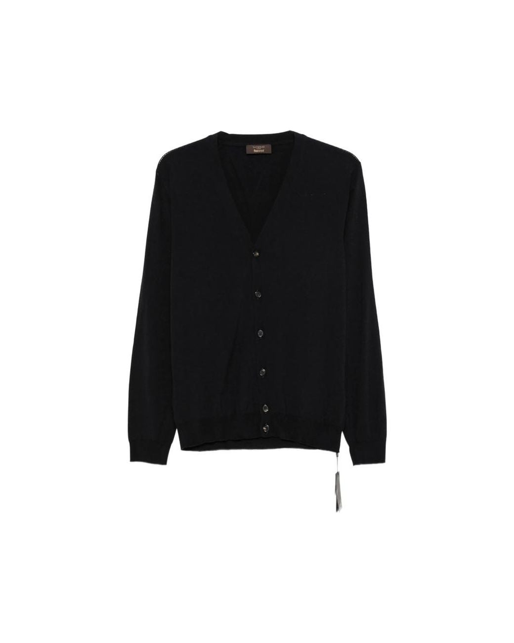 ZANONE-SLOWEAR Black Button-Up Cardigan for men