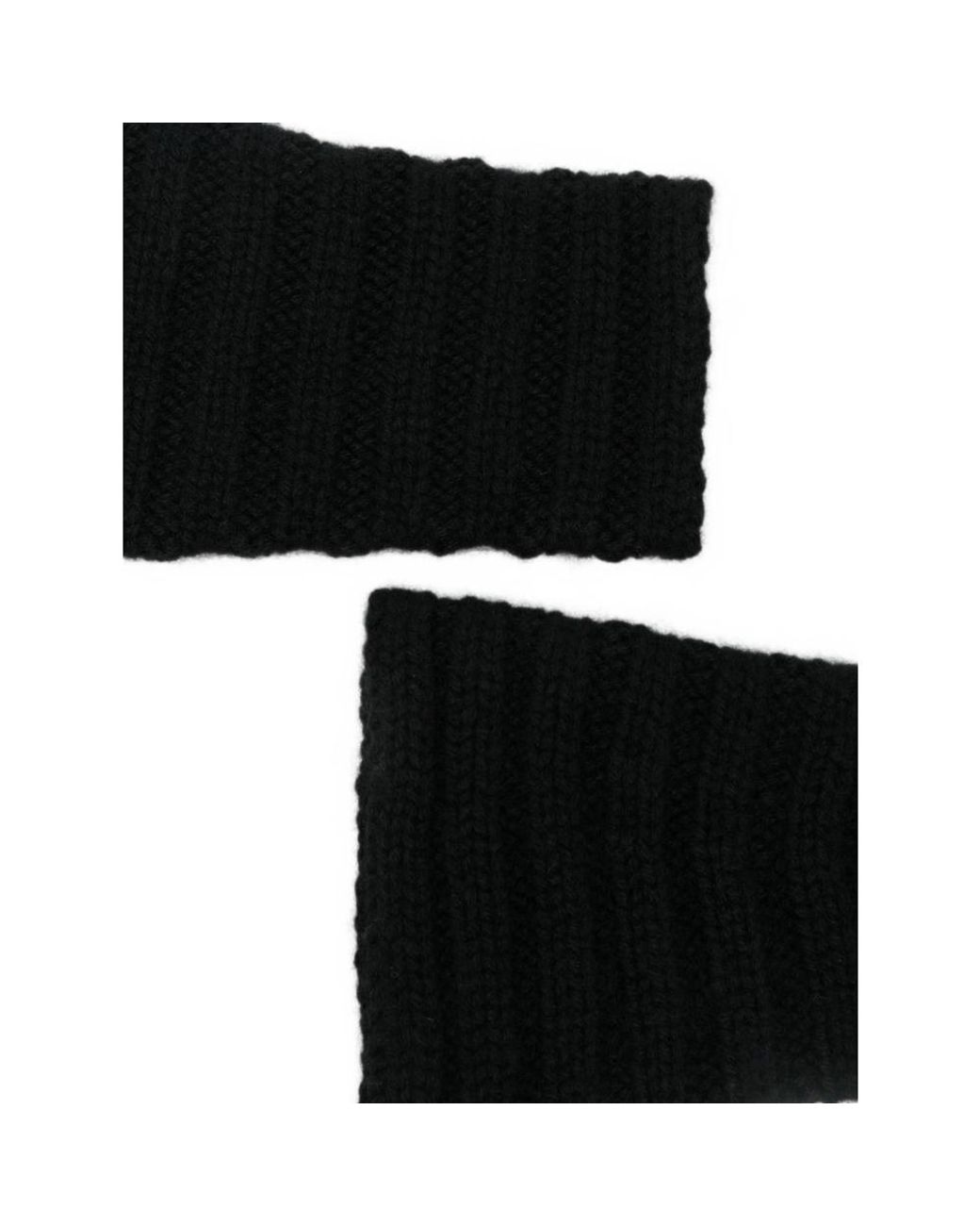 Lisa Yang Black Zarie Ribbed-Knit Fingerless Gloves