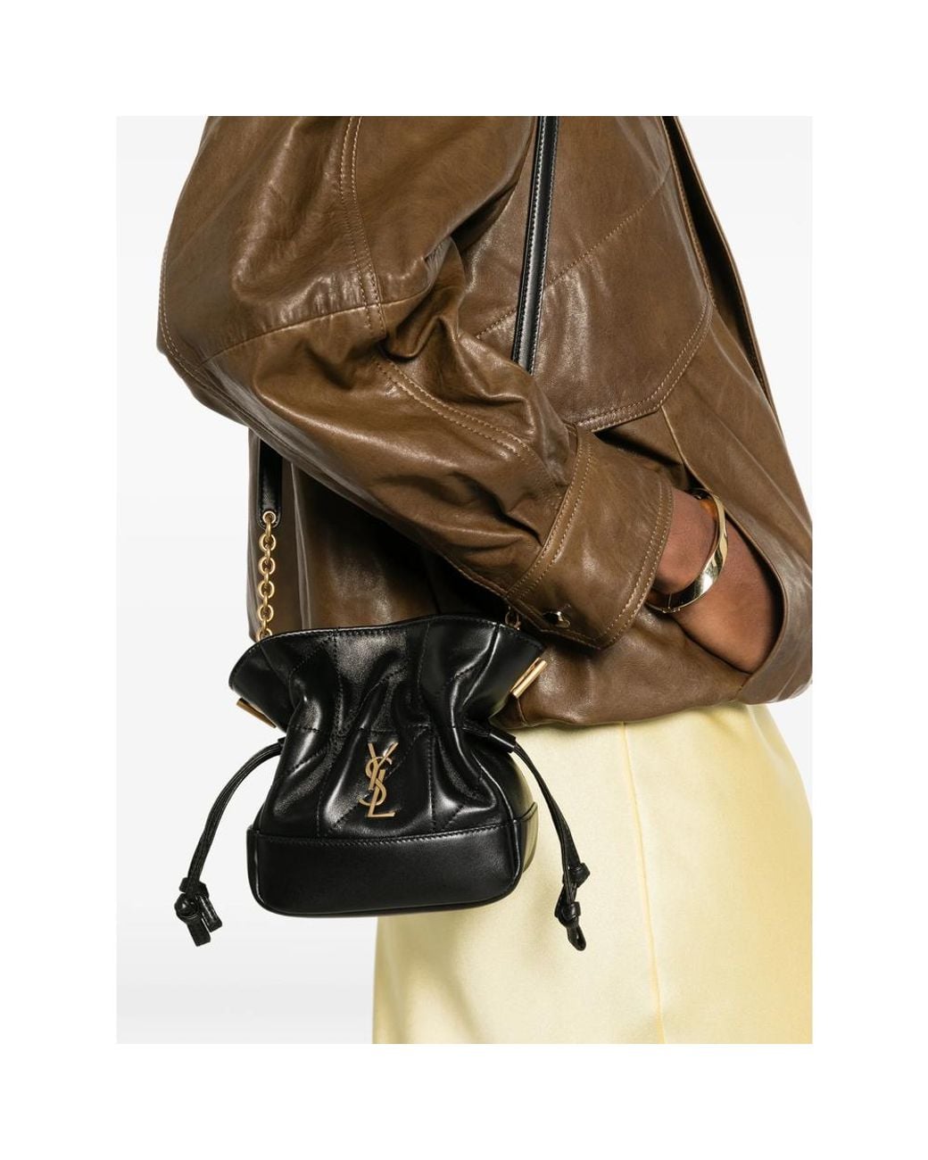 Saint Laurent Black Mini Jamie Quilted Logo Shoulder Bag