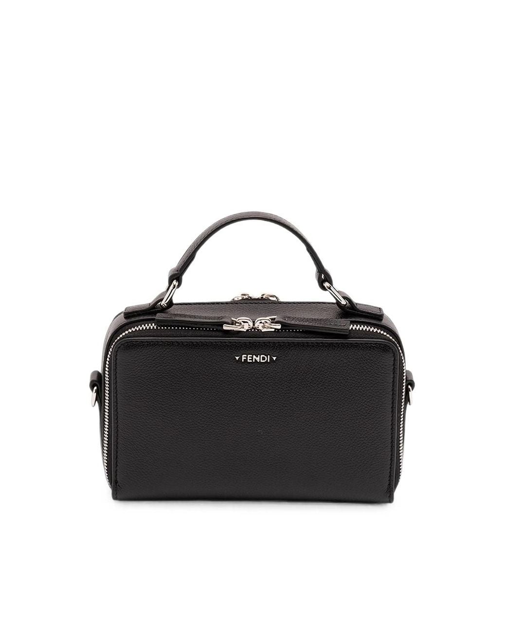 Fendi Black Leather Tote Bag for men
