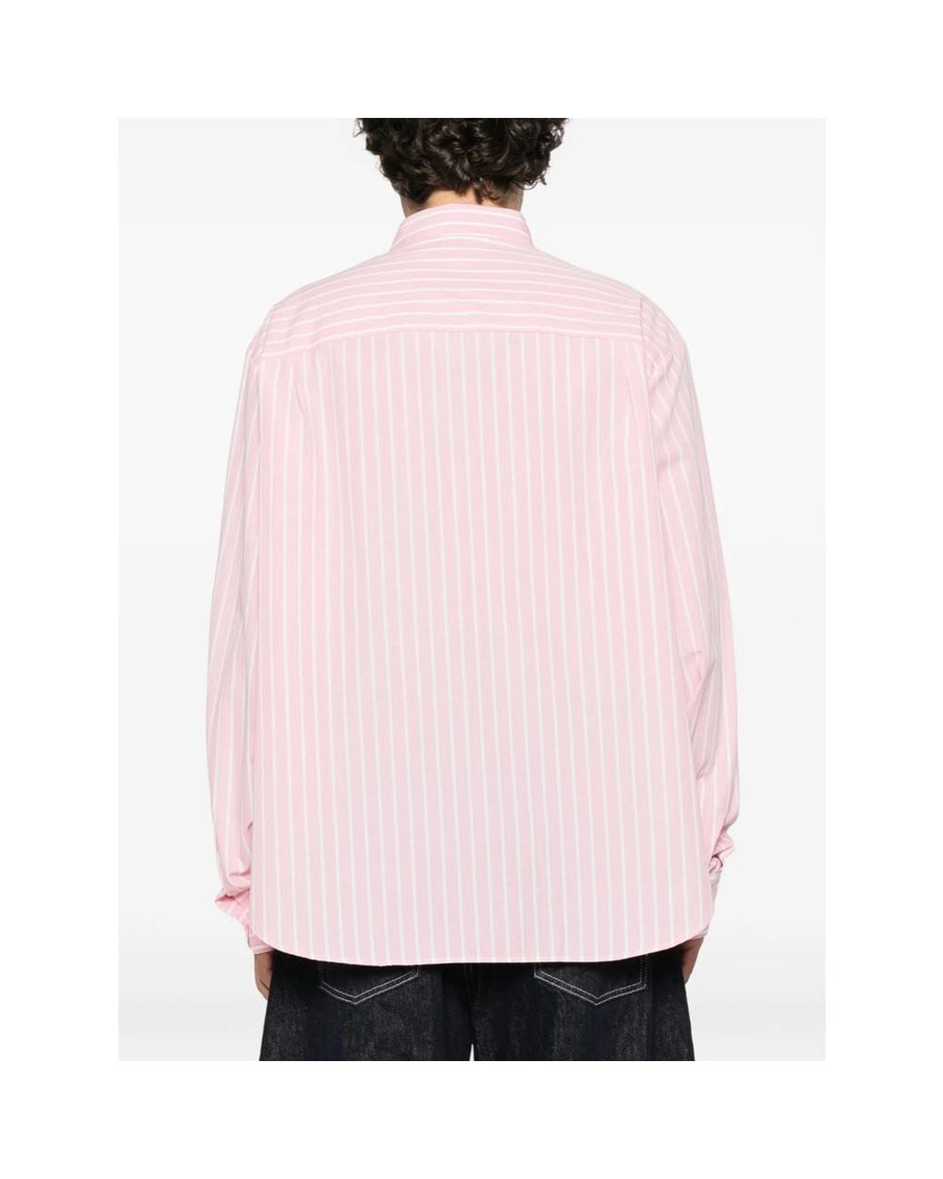 Charles Jeffrey Pink Stripe-Print Trompe-L'Oeil Shirt for men