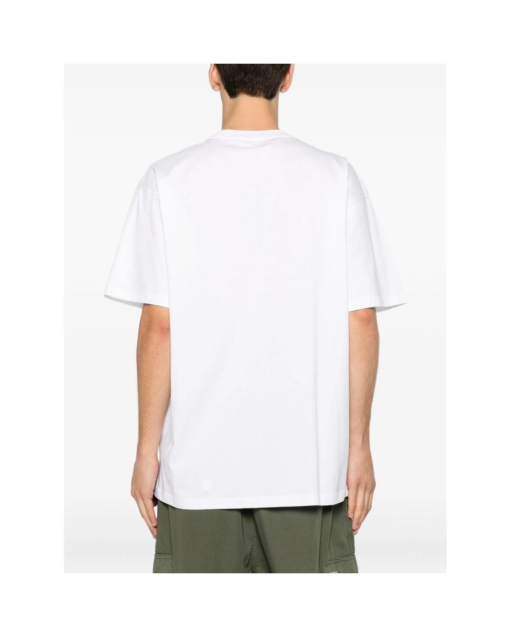 Carhartt White T-Shirt Crew Neck Cotton for men