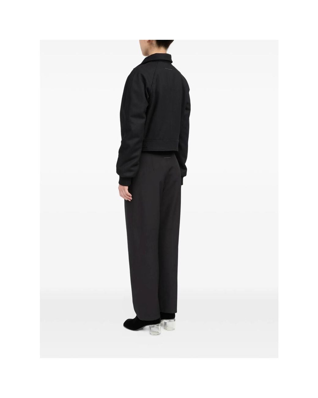 MM6 by Maison Margiela Black Flap-Pocket Bomber Jacket