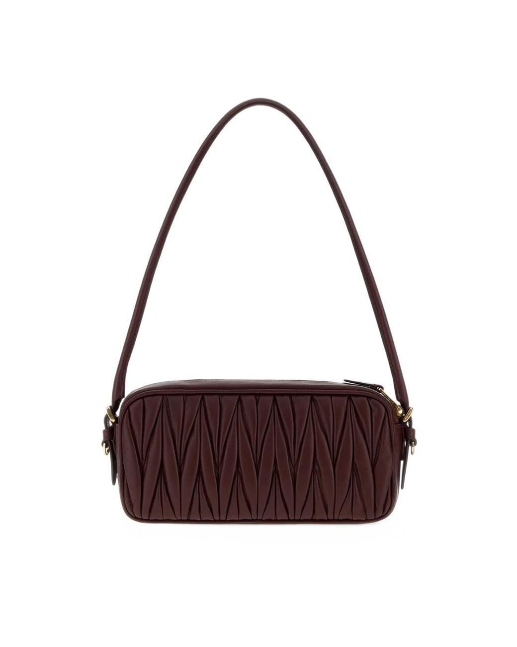 Miu Miu Purple Matelassé Nappa Leather Pouch