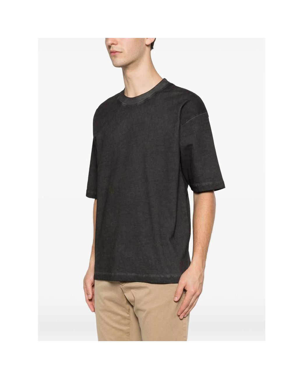Eraldo Black Faded-Effect Round-Neck T-Shirt for men