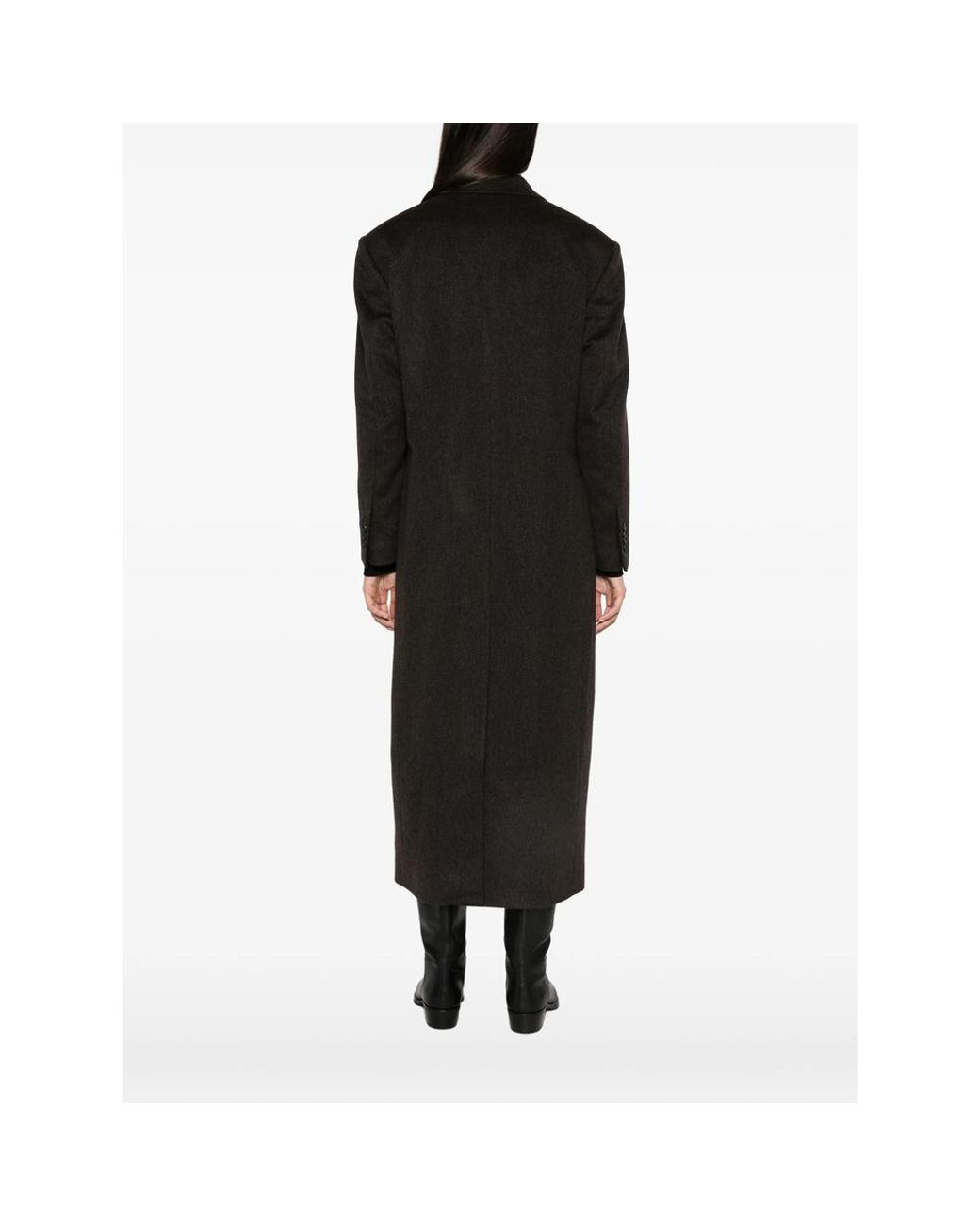 Tagliatore Black Caitlyn Double-Breasted Peaked-Lapel Coat