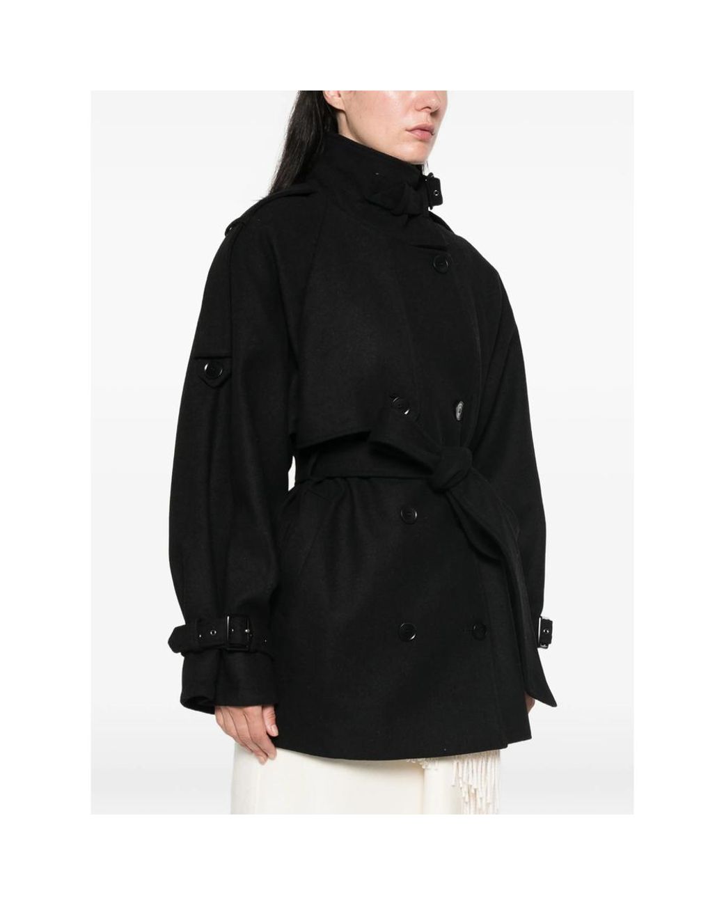 Gestuz Black Gzavic Double-Breasted Belted Coat