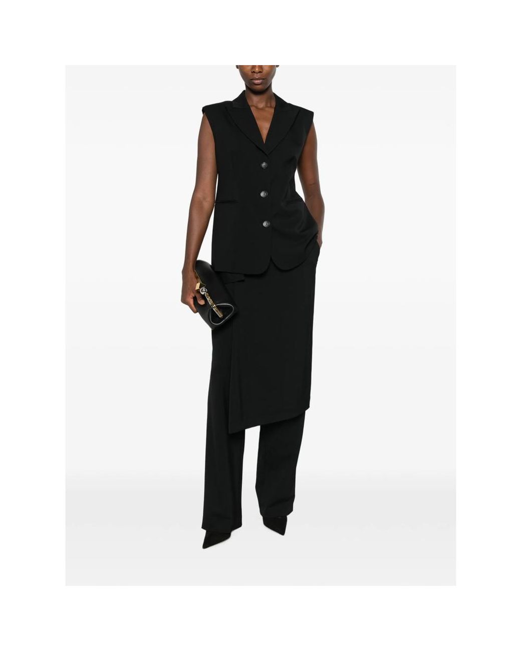 LE SULLY STUDIO Black Sleeveless Single-Breasted Gilet