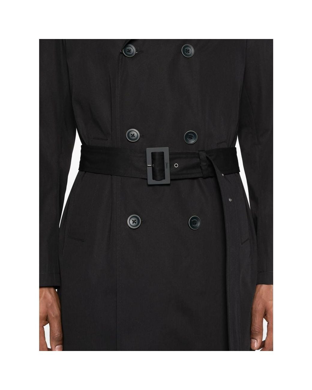 Herno Black Double-Breasted Coats for men