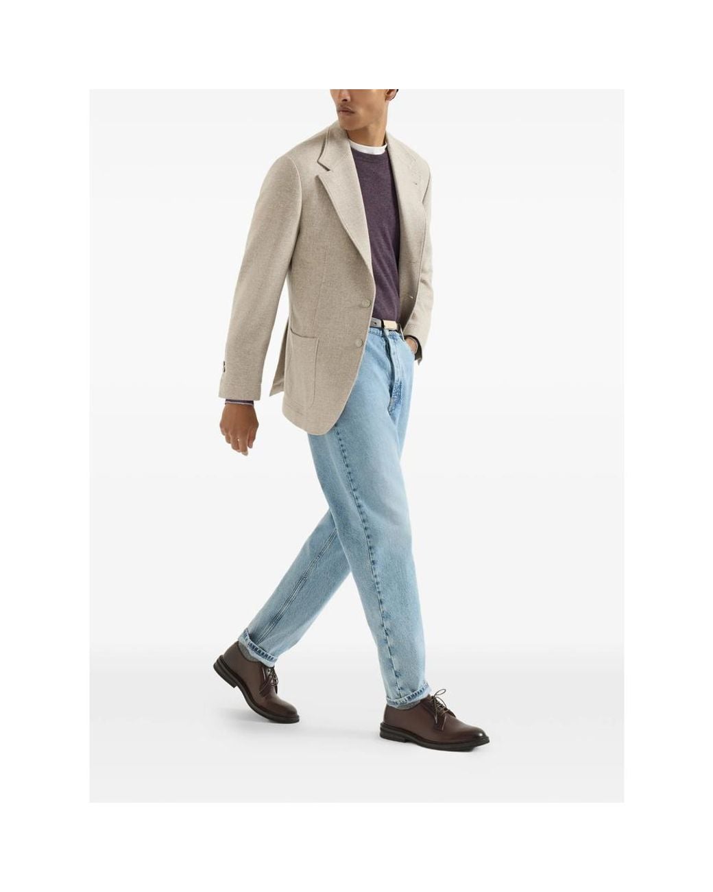 Brunello Cucinelli Purple Cashmere Sweater for men