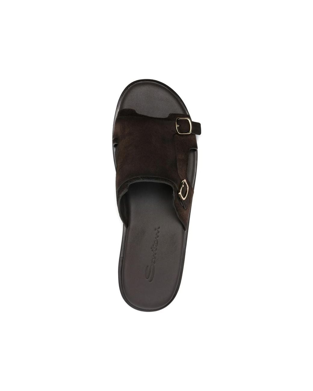 Santoni Black Sliders for men