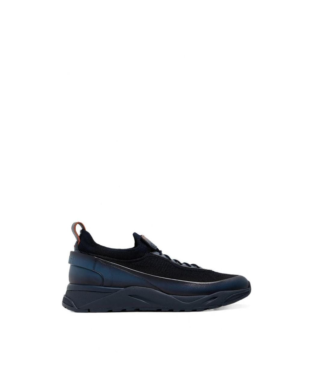 Santoni Blue Low-Top Panelled Sneakers for men