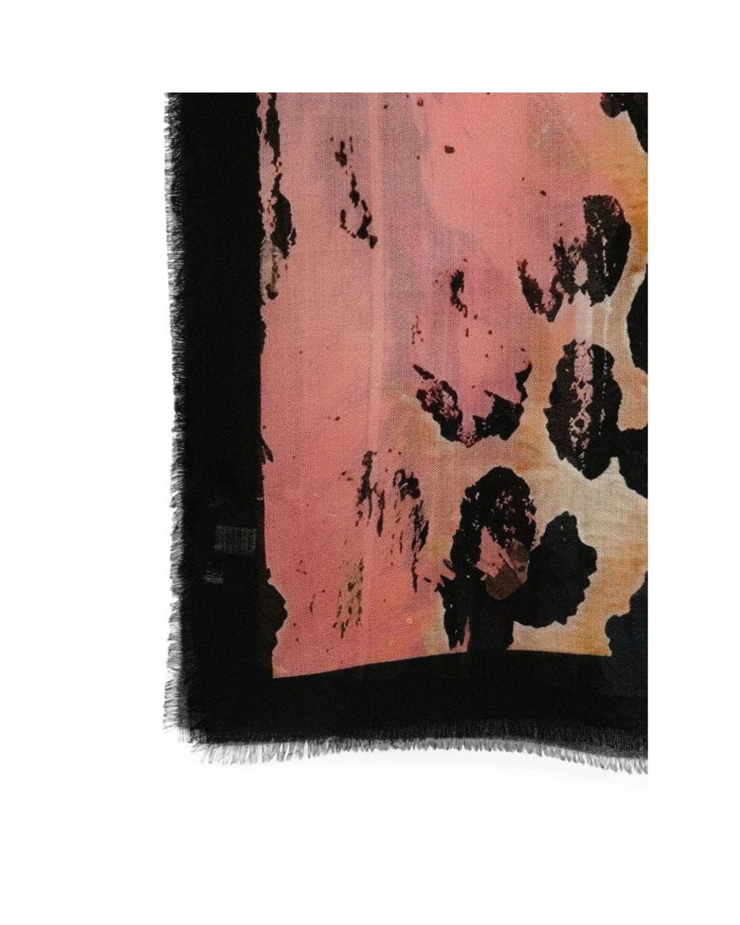 D'Aniello Pink Animal-Print Scarf