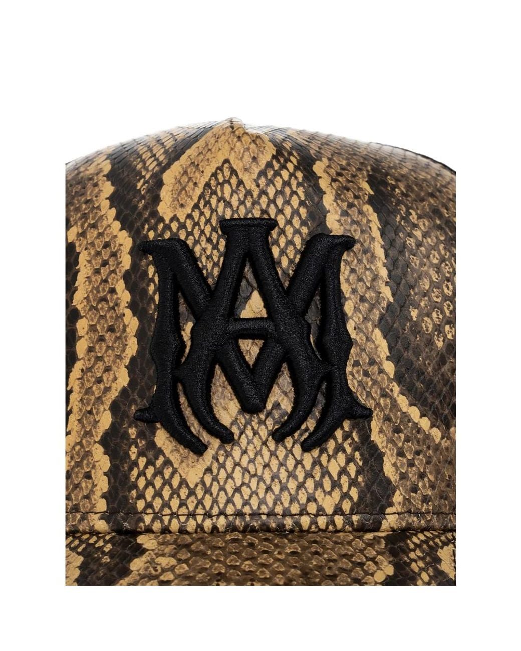 Amiri Brown Snake-Effect Logo-Patch Baseball Cap for men