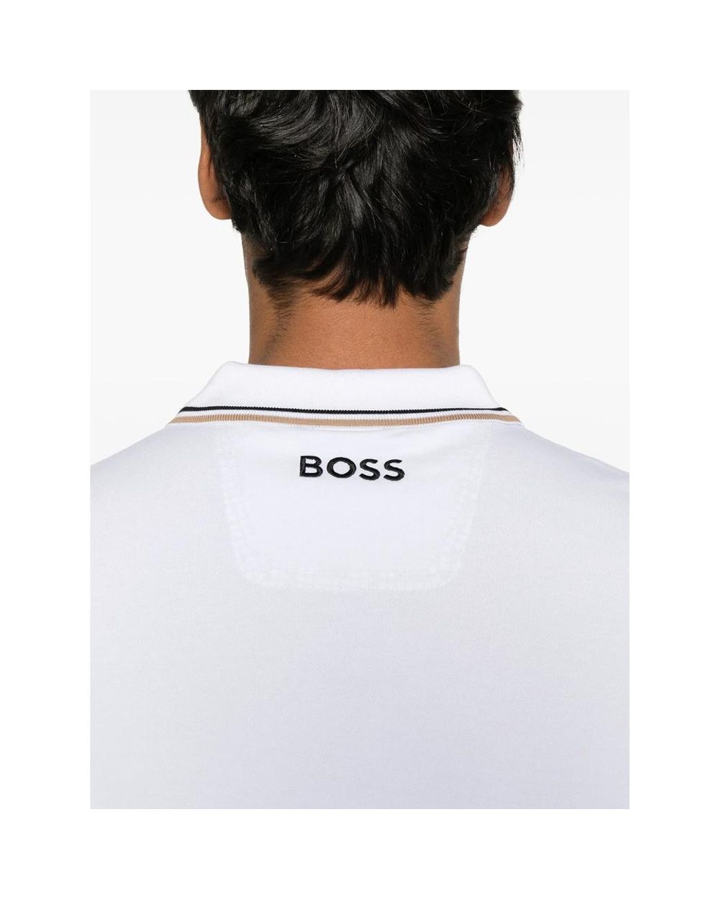 Boss White Active Paddy Regular-Fit Polo Shirt for men