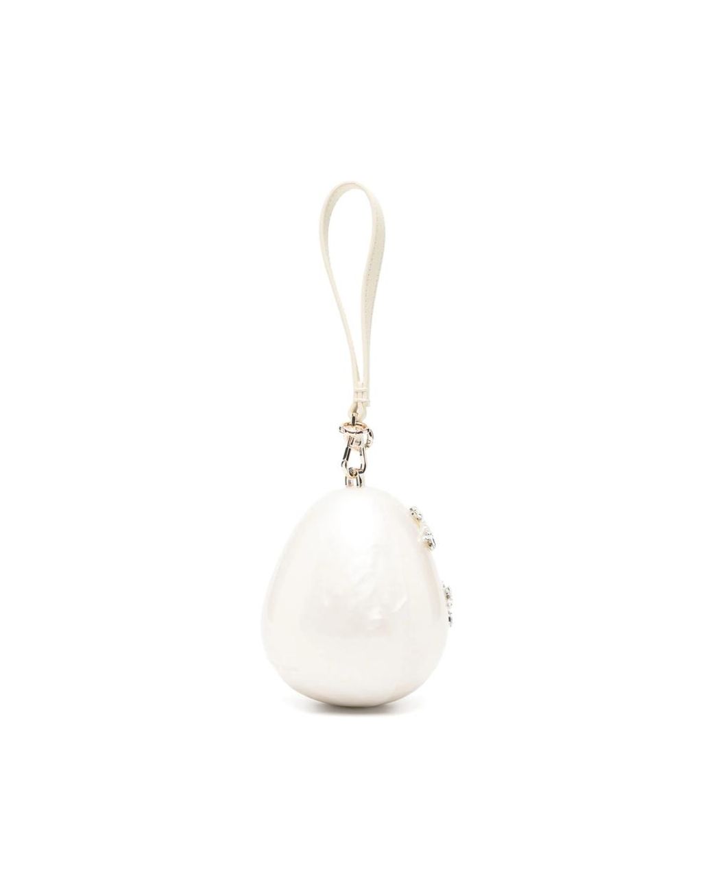 Simone Rocha White Crystal-Embellished Egg Tote Bag