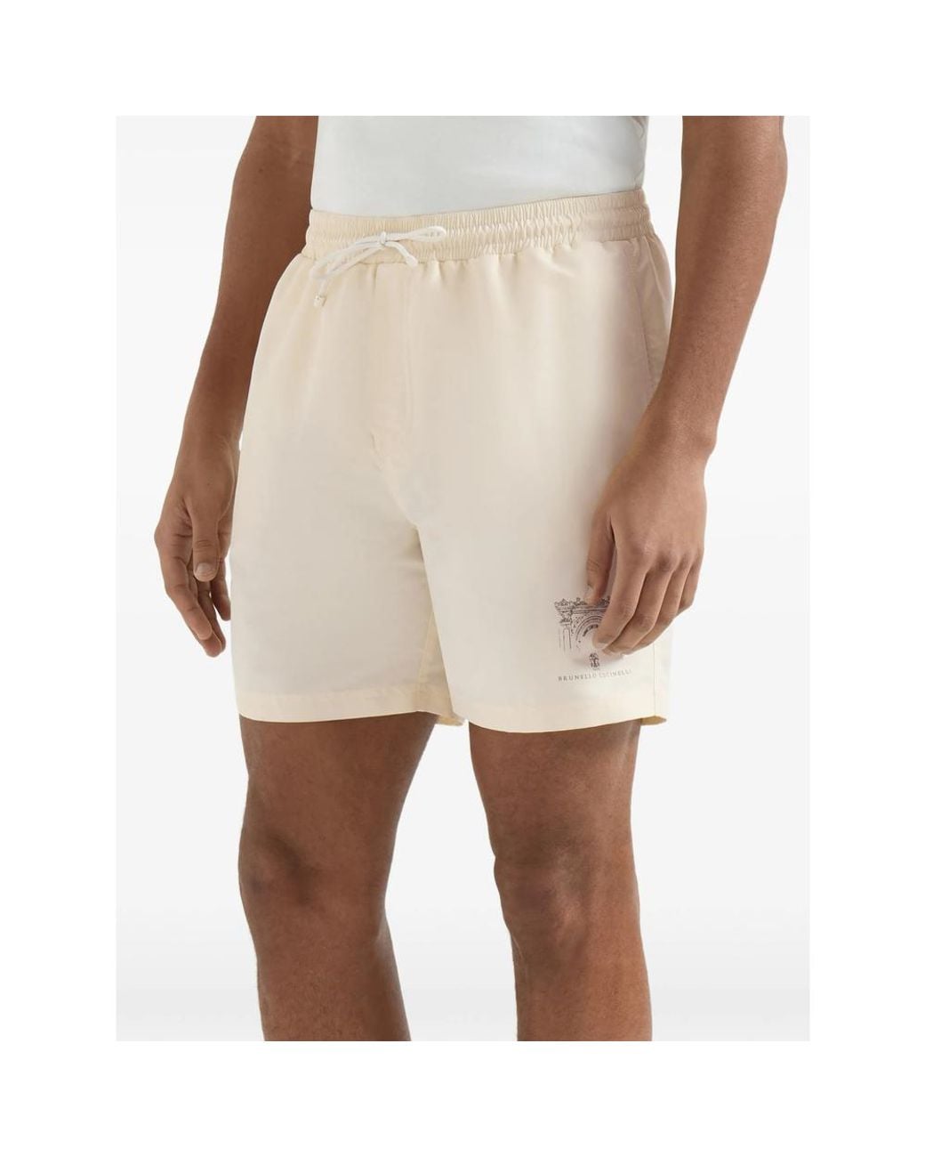 Brunello Cucinelli Natural Swim Shorts for men