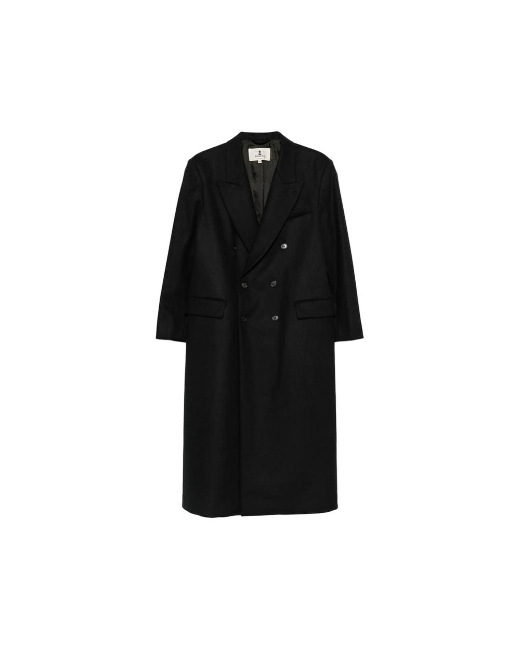 Barena Black Double-Breasted Peak-Lapels Coat